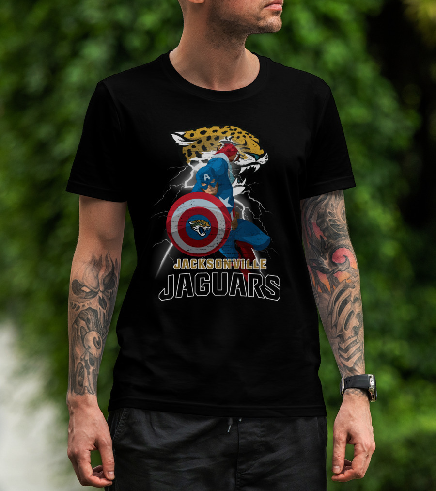 Captain America Nfl Jacksonville Jaguars T-Shirt