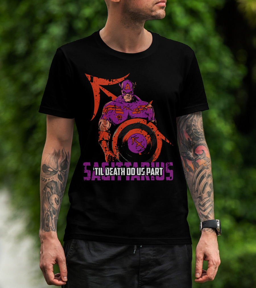 Sagittarius Superhero Zombie 'Til Death Do Us Part Marvel T-Shirt