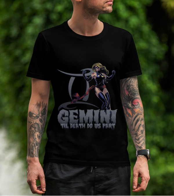 Gemini Til Death Do Us Part Captain Marvel Fans T-Shirt