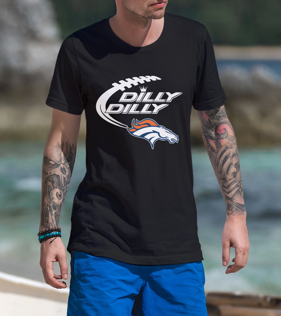 Denver Broncos Dilly Dilly Bud Light Football T-Shirt