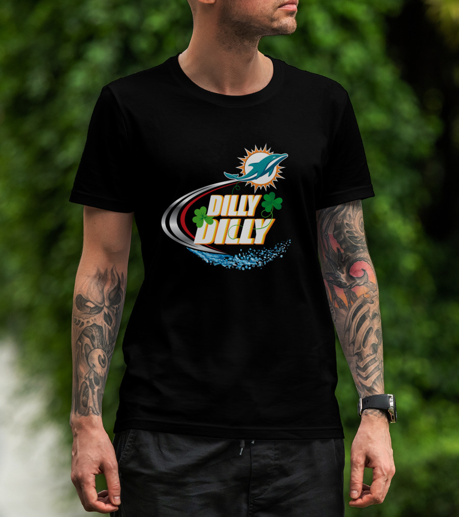 Dilly Dilly Miami Dolphins Logo With Clover And Splash T-Shirt