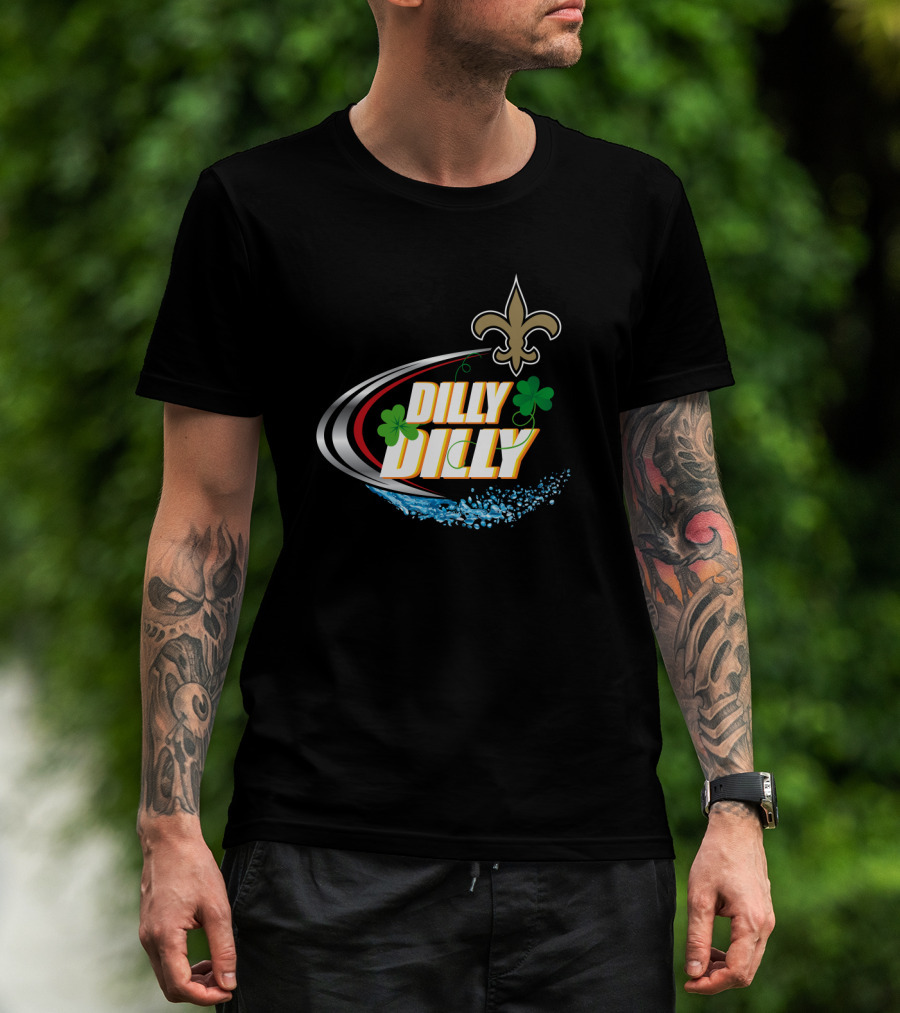 Dilly Dilly New Orleans Saints Fleur-De-Lis And Shamrocks T-Shirt