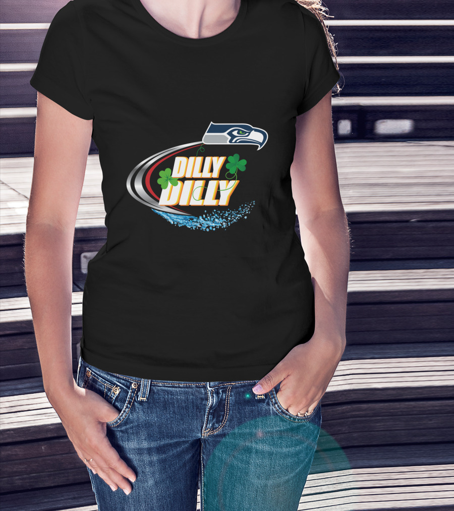 Dilly Dilly Seattle Seahawks Clover Splash T-Shirt
