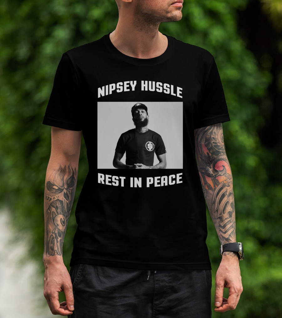 Nipsey Hussle Rest In Peace Memorial Tribute With Iconic Cap T-Shirt