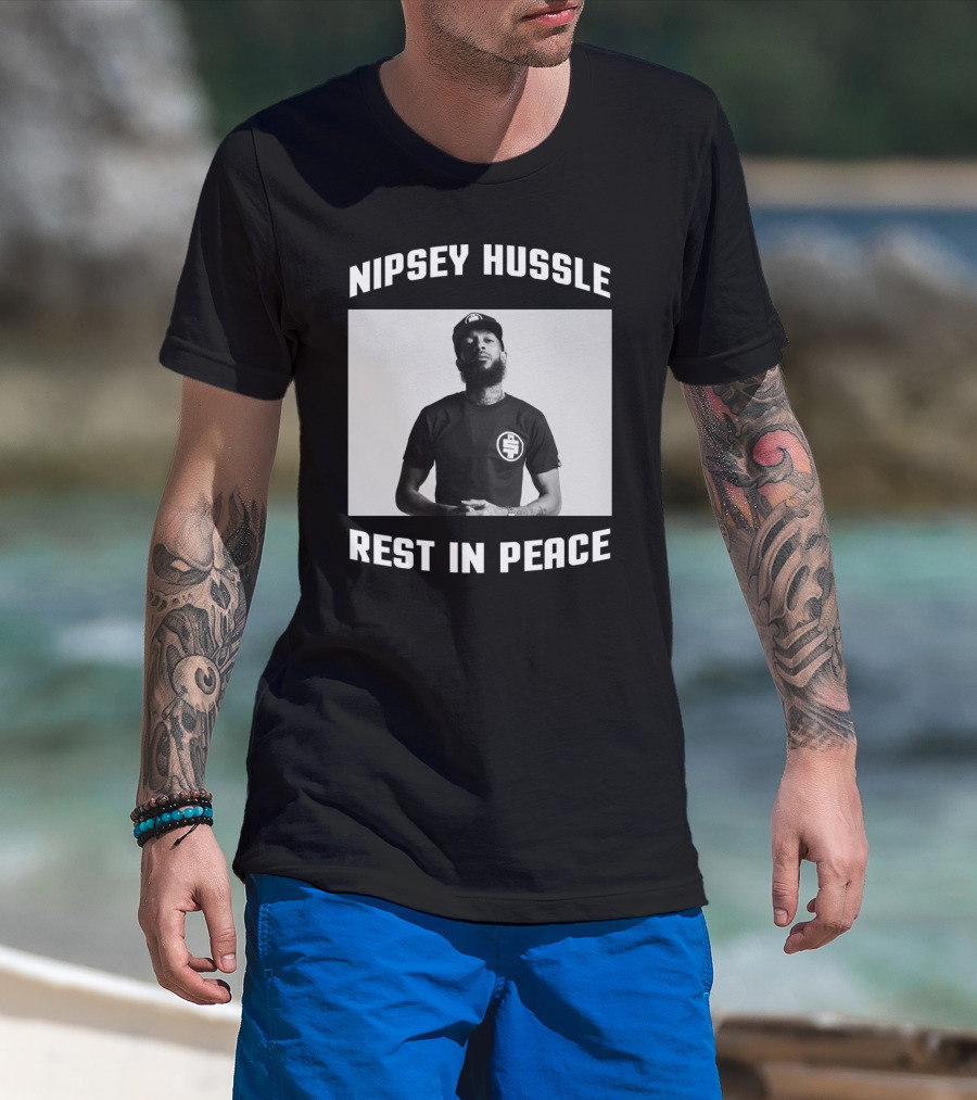 Nipsey Hussle Rest In Peace Memorial Tribute With Iconic Cap T-Shirt