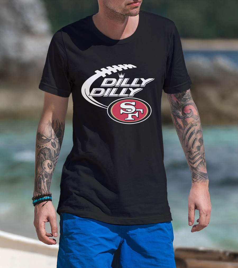 San Francisco 49ers Dilly Dilly Bud Light Football T-Shirt