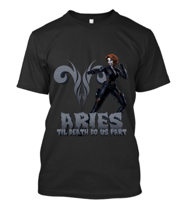 Black Widow Aries Til Death Do Us Part Marvel Fans T-Shirt