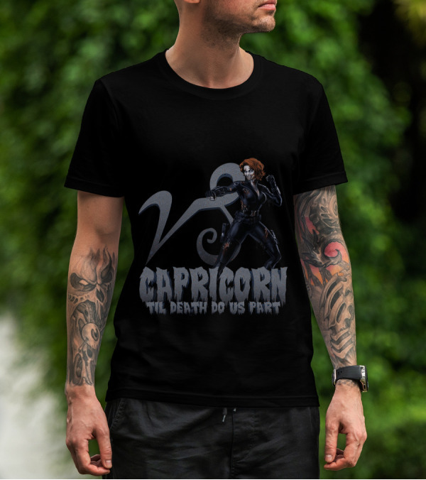 Capricorn Til Death Do Us Part Black Widow Marvel Fans T-Shirt