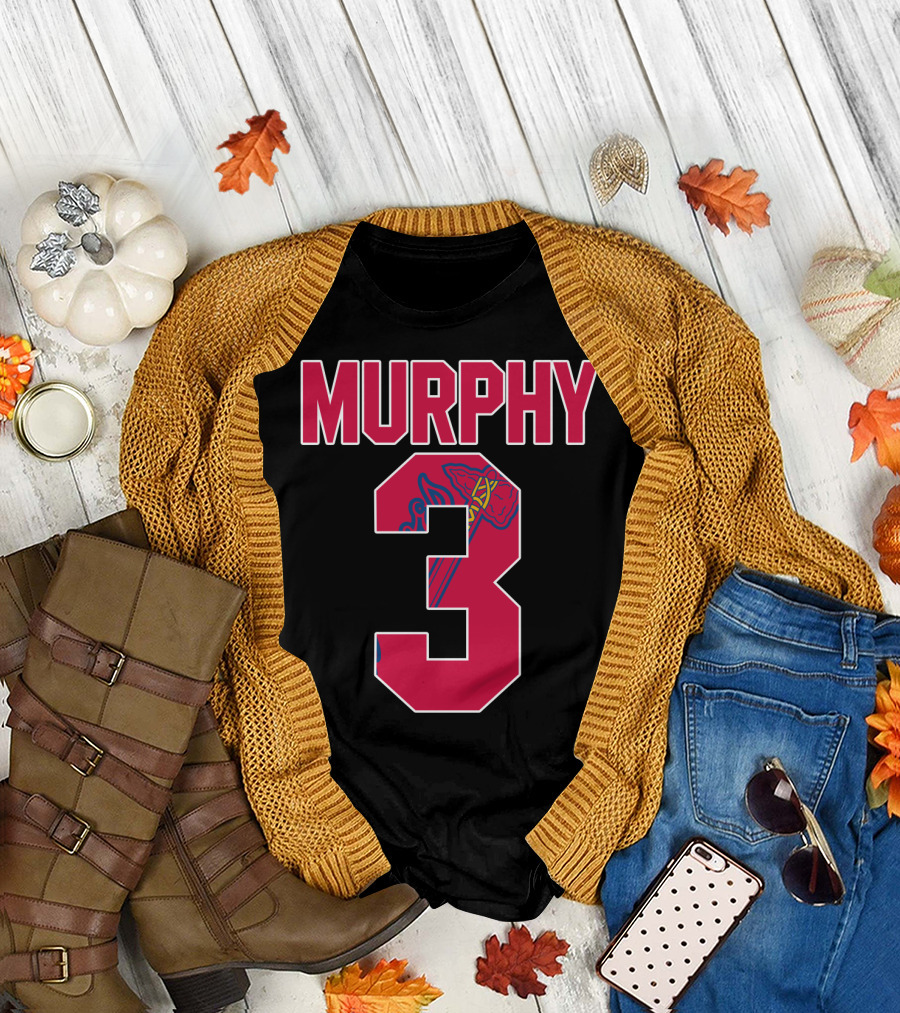 Atlanta Braves Dale Murphy Number 3 Jersey with Iconic Tomahawk T-Shirt
