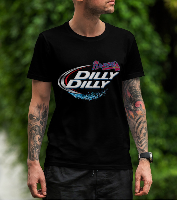 Atlanta Braves Dilly Dilly Logo Splash Baseball T-Shirt