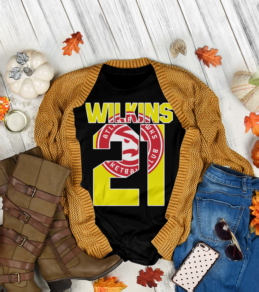 Atlanta Hawks Dominique Wilkins 21 Basketball T-Shirt