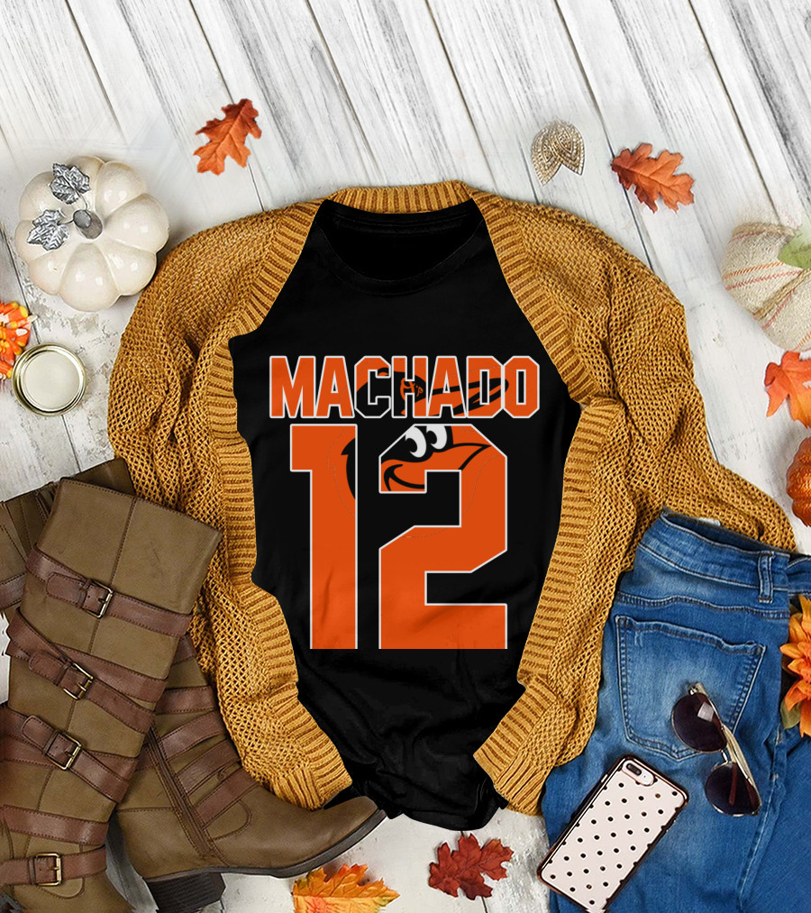 Baltimore Orioles Machado 12 Majestic Baseball Player T-Shirt