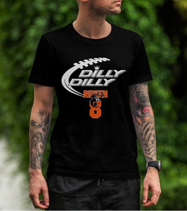 Baltimore Orioles Ripken 8 Dilly Dilly Football Crown T-Shirt