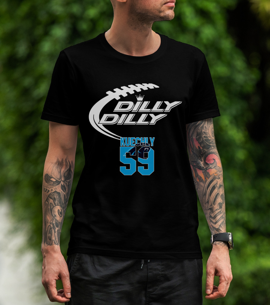 Carolina Panthers Luke Kuechly 59 Dilly Dilly Football T-Shirt