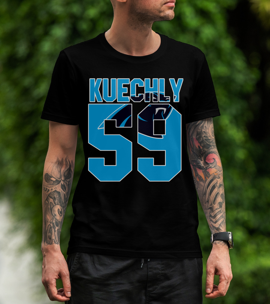 Carolina Panthers Luke Kuechly 59 Team Game Jersey T-Shirt