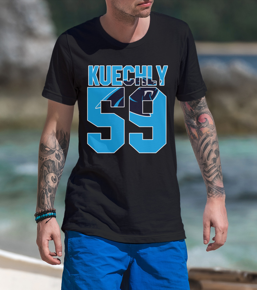 Carolina Panthers Luke Kuechly 59 Team Game Jersey T-Shirt