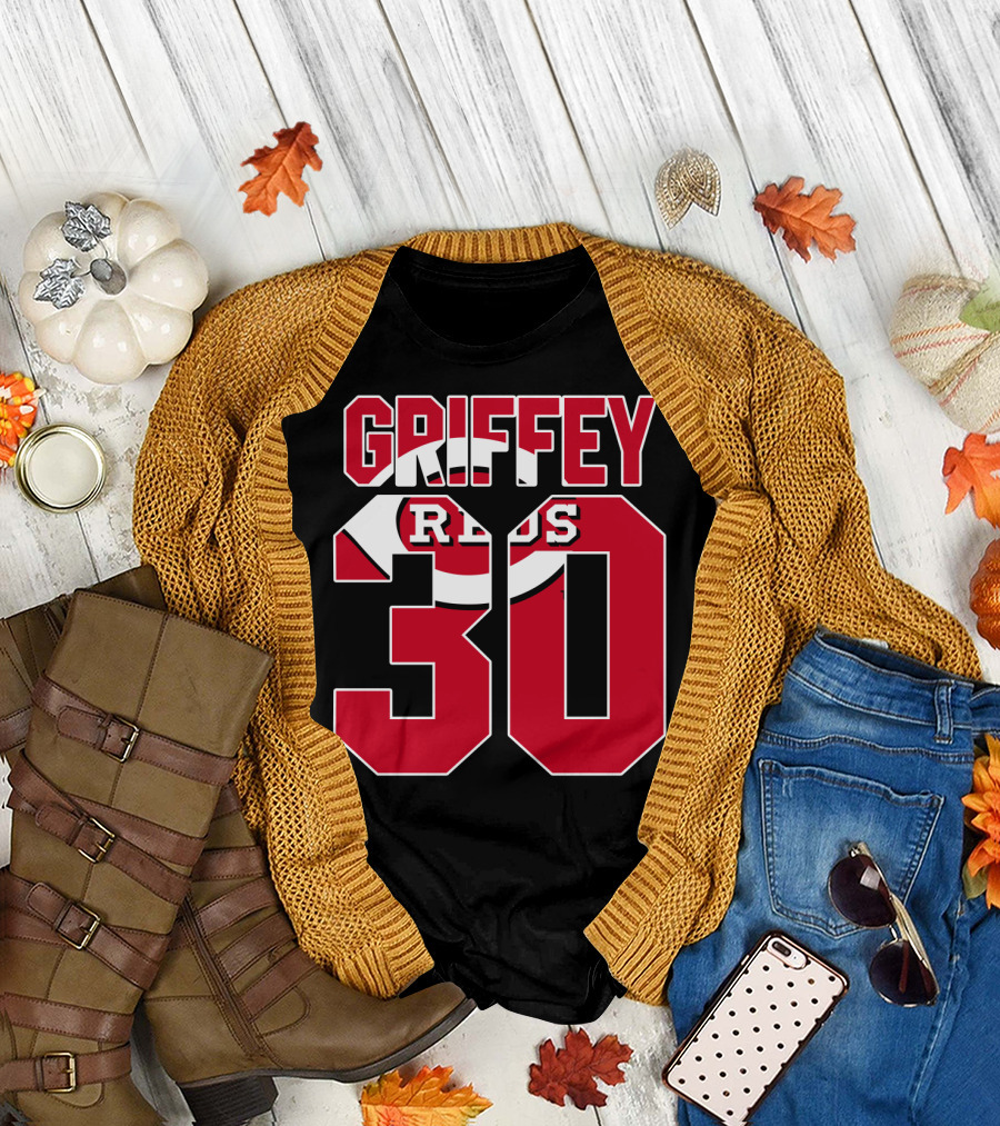 Ken Griffey 30 Cincinnati Reds Iconic Reds T-Shirt