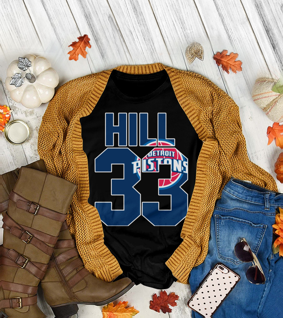 Detroit Pistons Grant Hill 33 Basketball T-Shirt