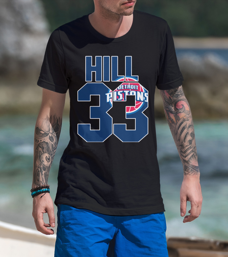 Detroit Pistons Grant Hill 33 Basketball T-Shirt