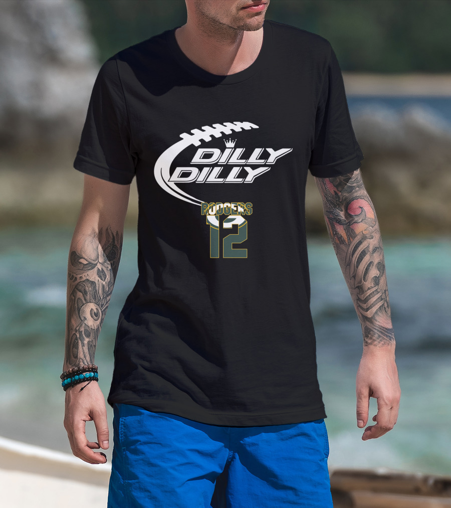 Green Bay Packers Aaron Rodgers Dilly Dilly 12 Football T-Shirt