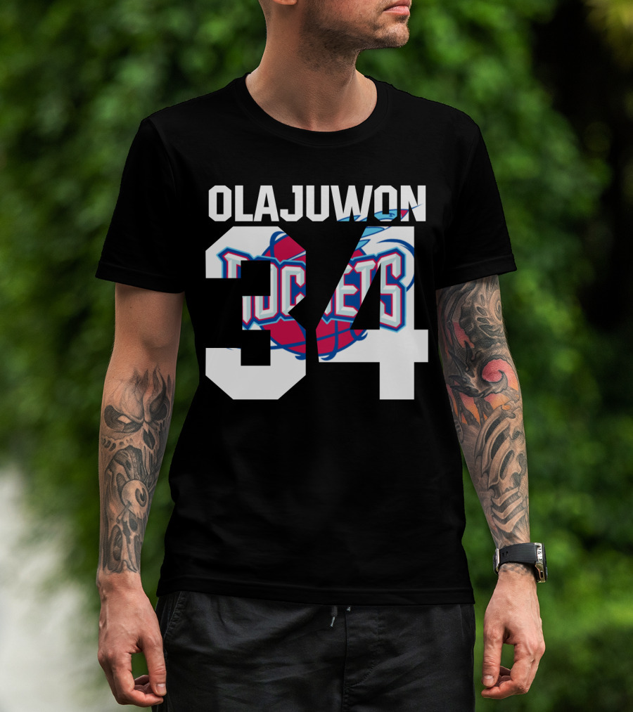 Olajuwon 34 Houston Rockets Basketball T-Shirt