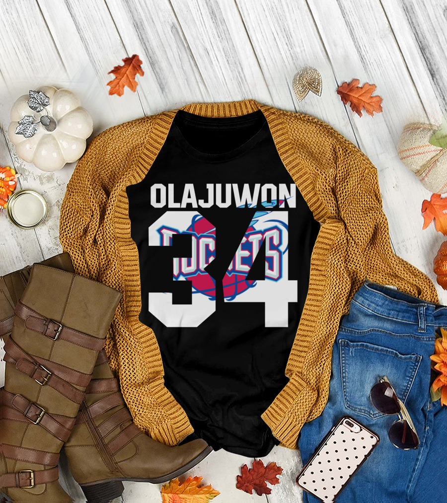 Olajuwon 34 Houston Rockets Basketball T-Shirt