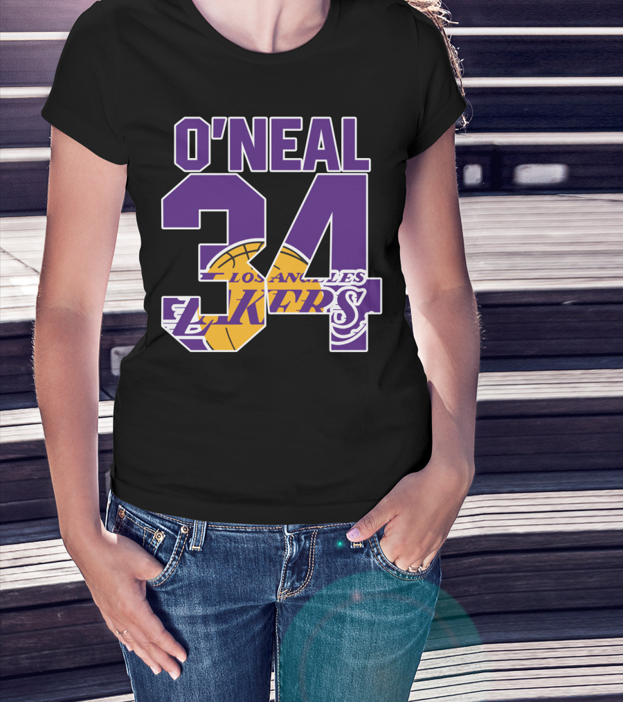 O'neal 34 Los Angeles Lakers Shaquille O'neal Basketball Legends T-Shirt