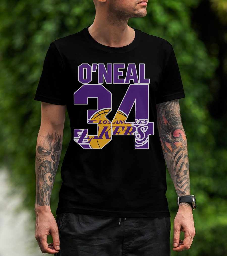 O'neal 34 Los Angeles Lakers Shaquille O'neal Basketball Legends T-Shirt