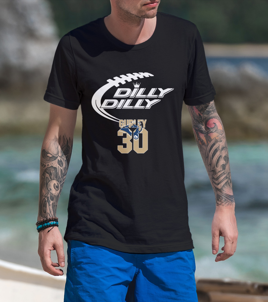 Los Angeles Rams Todd Gurley 30 Dilly Dilly Football T-Shirt