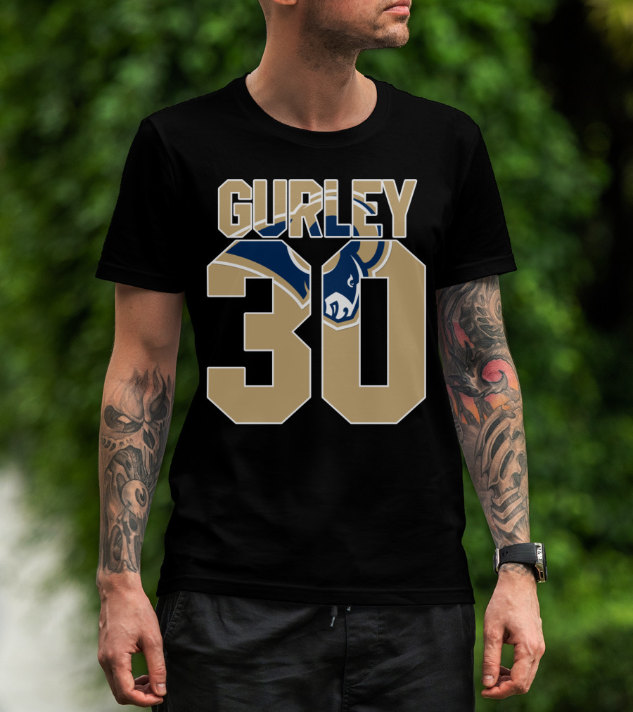 Gurley 30 Los Angeles Rams Logo Jersey T-Shirt