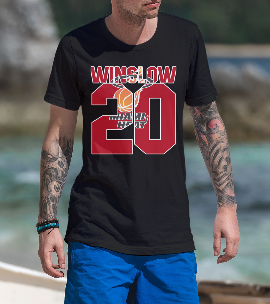 Winslow 20 Miami Heat Basketball Player Tribute T-Shirt
