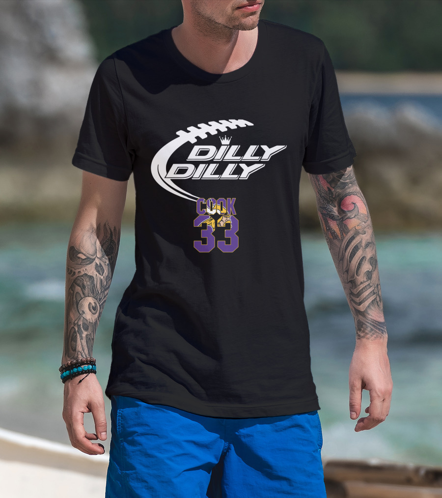 Minnesota Vikings Dalvin Cook 33 Dilly Dilly Football Theme T-Shirt