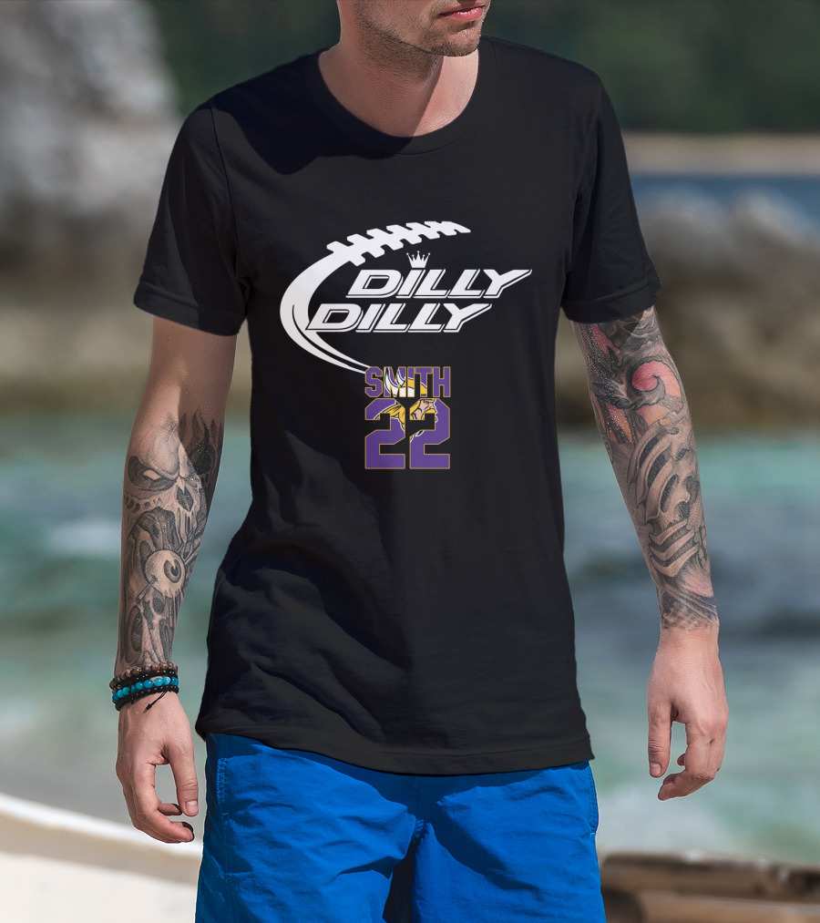 Minnesota Vikings Harrison Smith 22 Dilly Dilly Football T-Shirt