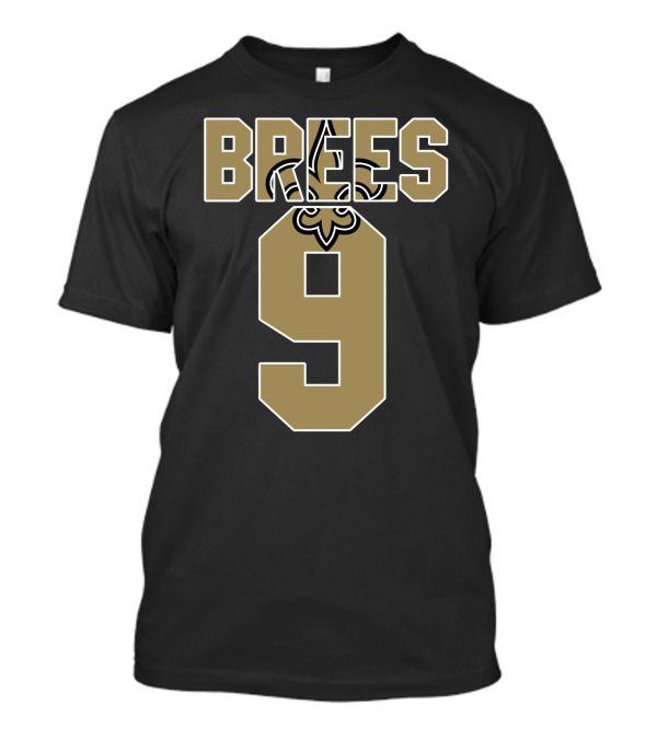 New Orleans Saints Drew Brees 9 Fleur-De-Lis Jersey T-Shirt