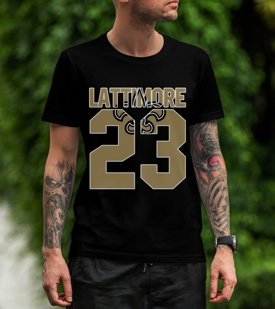 New Orleans Saints Marshon Lattimore 23 Fleur-De-Lis Player Jersey T-Shirt