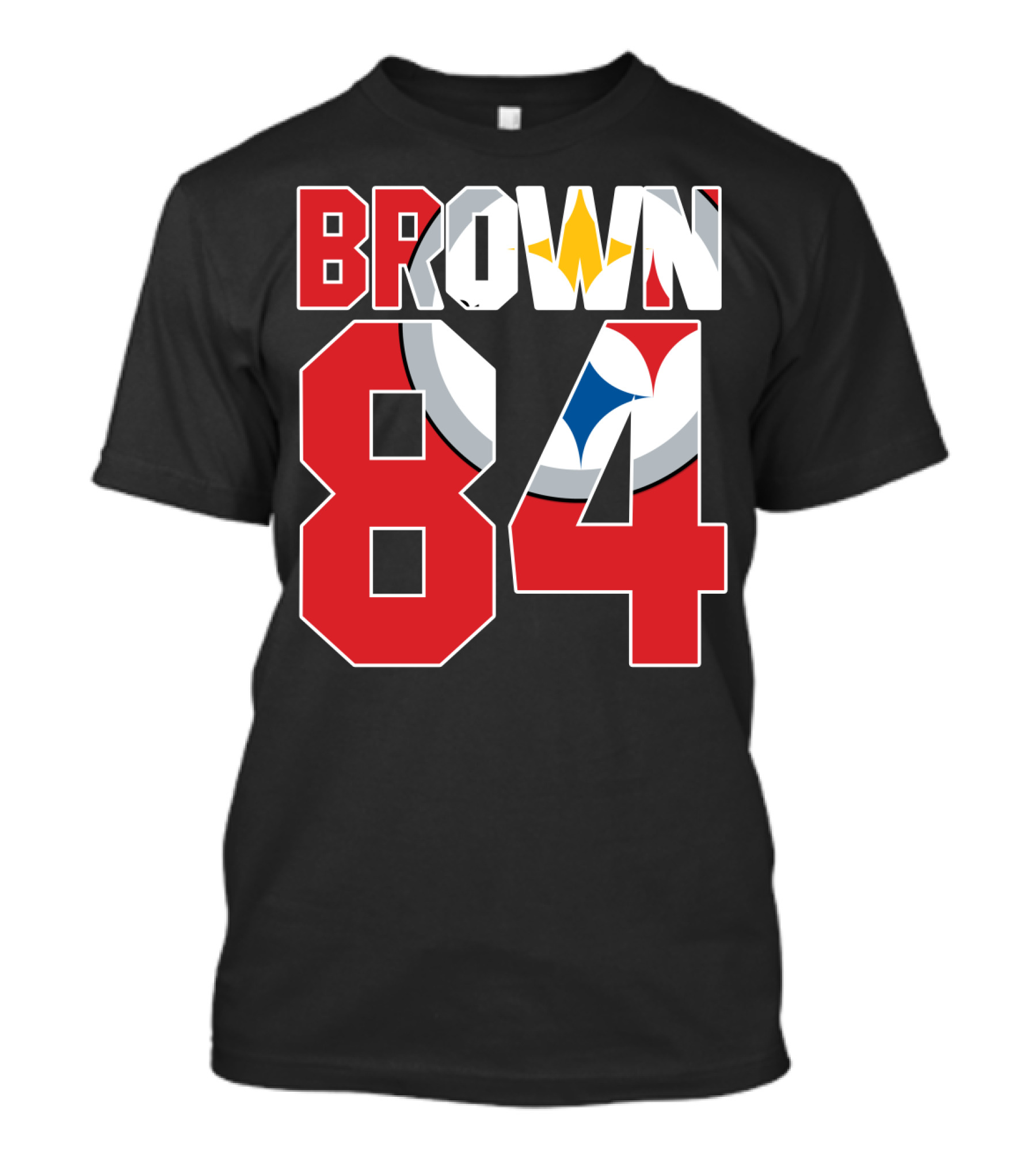 Pittsburgh Steelers Antonio Brown 84 Logo Jersey T-Shirt