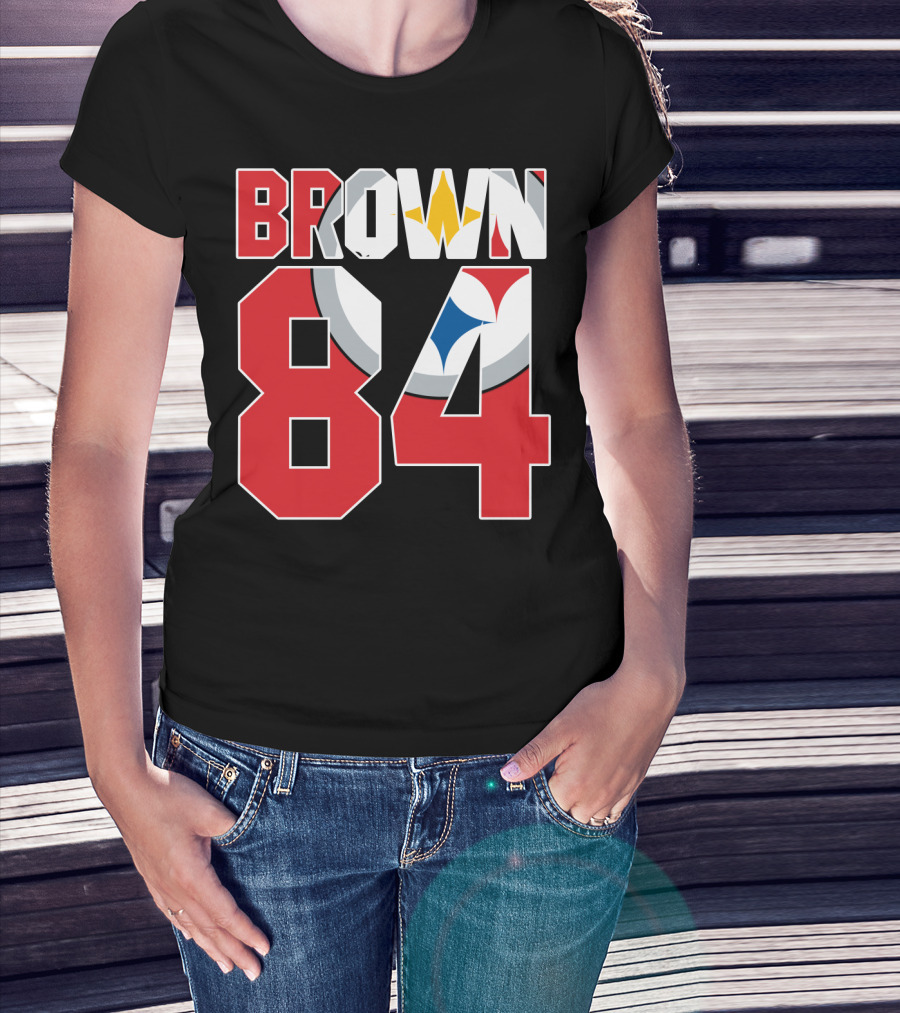 Pittsburgh Steelers Antonio Brown 84 Logo Jersey T-Shirt