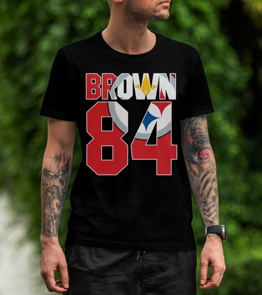 Pittsburgh Steelers Antonio Brown 84 Logo Jersey T-Shirt