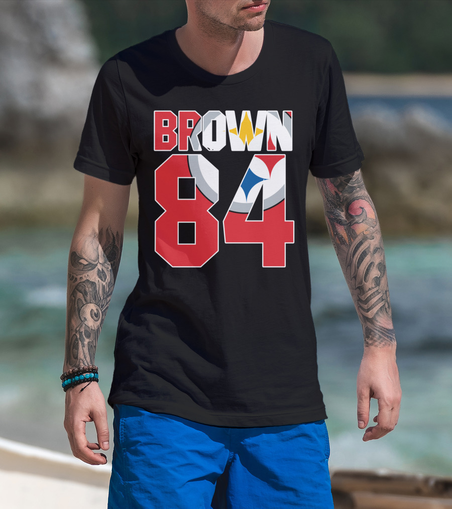 Pittsburgh Steelers Antonio Brown 84 Logo Jersey T-Shirt
