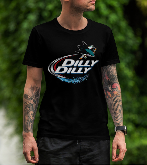 San Jose Sharks Dilly Dilly NHL Fan Logo Splash T-Shirt