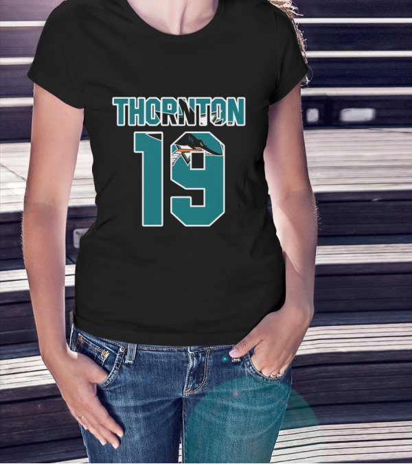 San Jose Sharks Joe Thornton 19 NHL Player Number T-Shirt