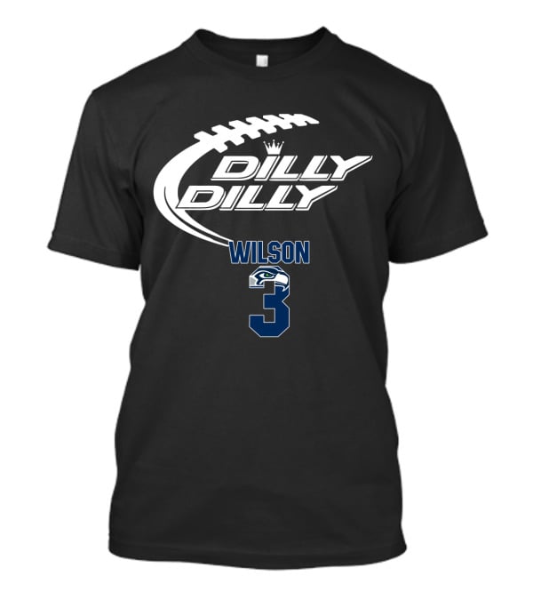 Seattle Seahawks Wilson Dilly Dilly Football Crown T-Shirt