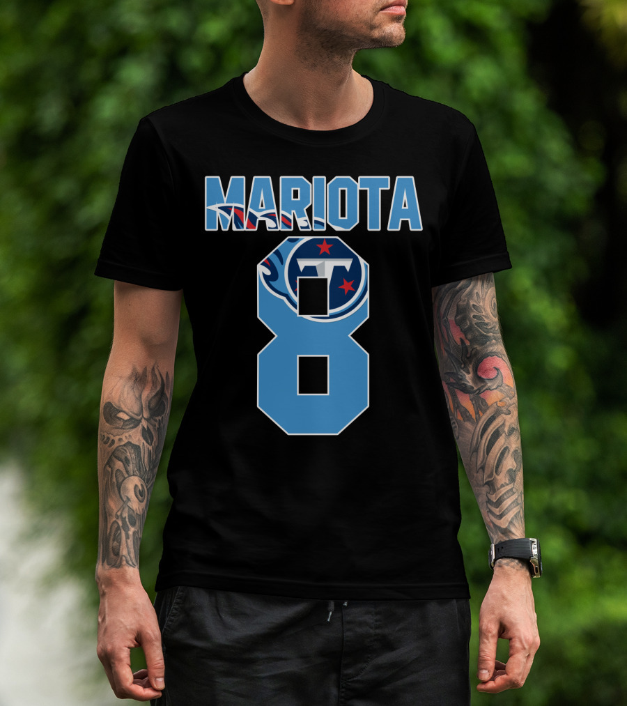 Tennessee Titans Marcus Mariota Number 8 Jersey Icon T-Shirt