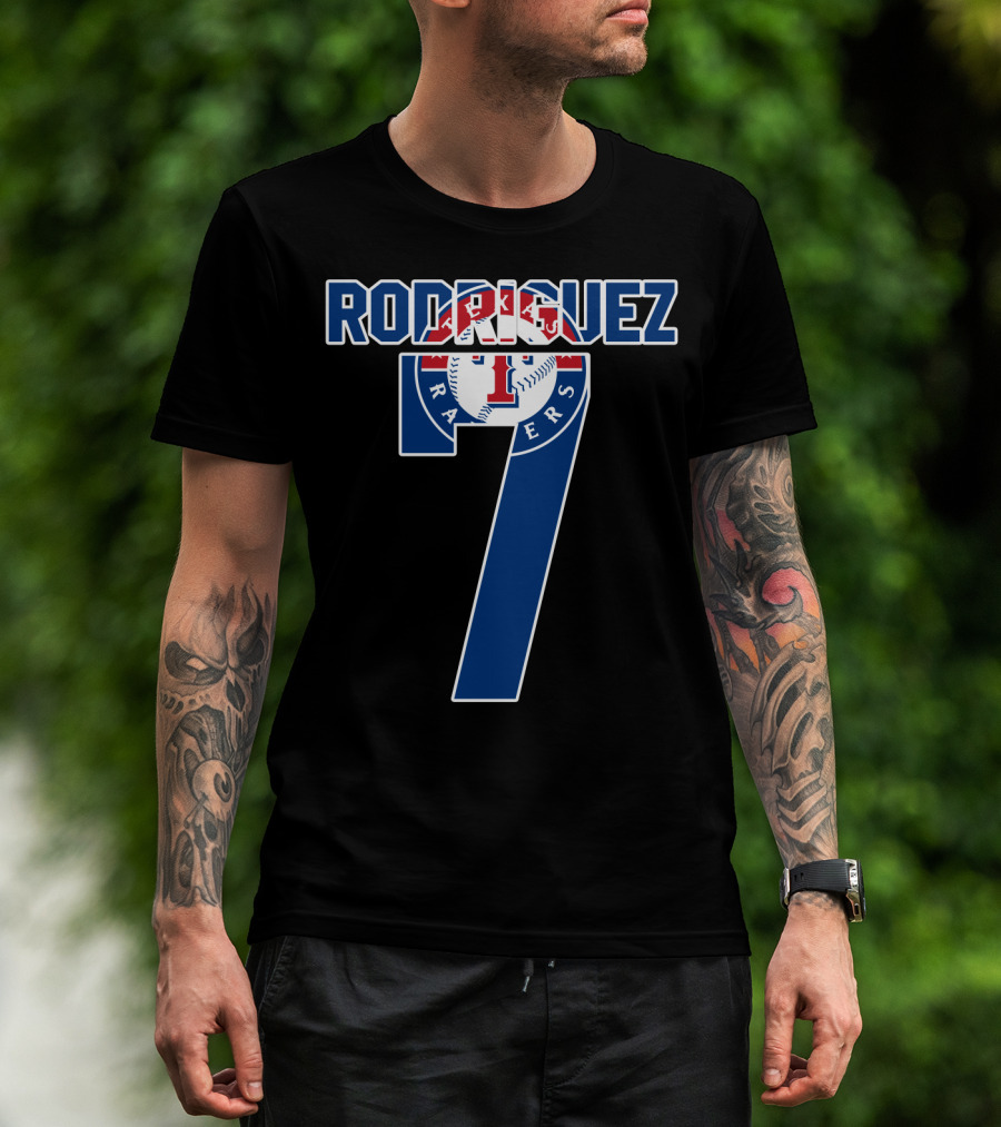 Rodriguez Texas Rangers Number 7 Baseball T-Shirt