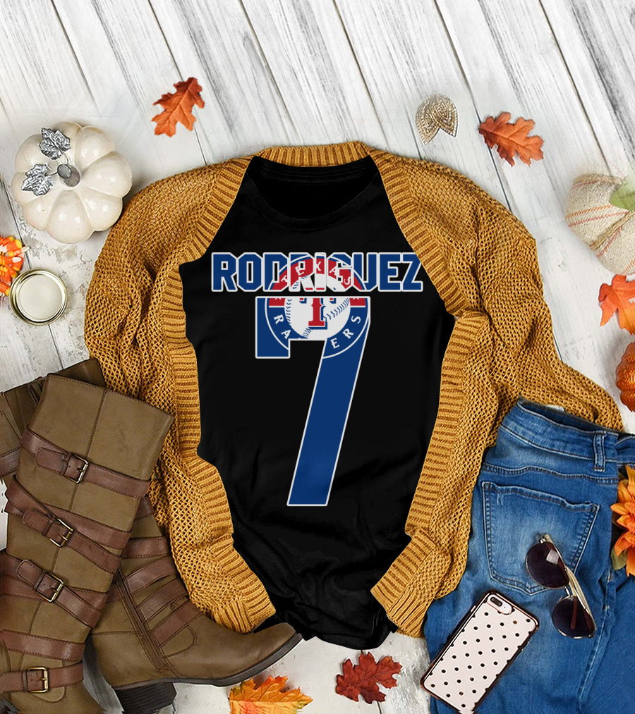 Rodriguez Texas Rangers Number 7 Baseball T-Shirt