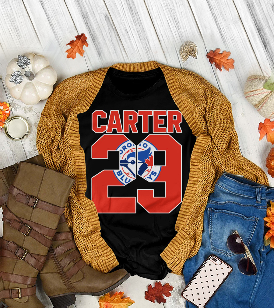 Toronto Blue Jays Joe Carter 29 Bold Red Number T-Shirt