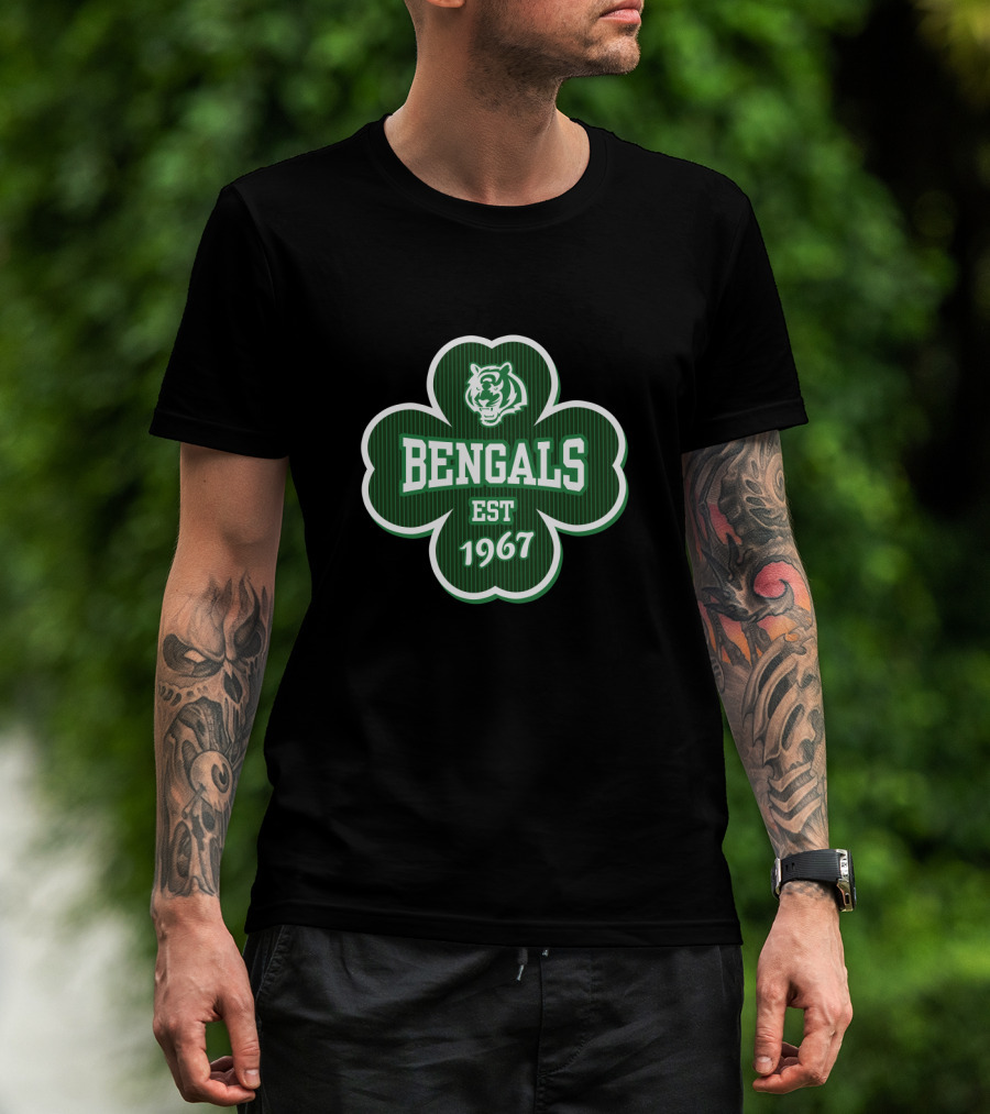 Cincinnati Bengals St. Patrick's Day Clover Est 1967 T-Shirt