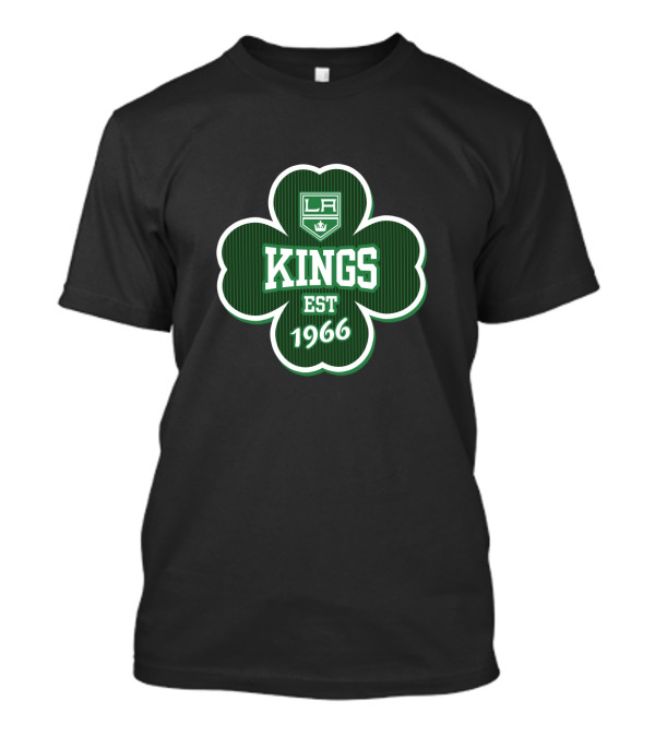 Los Angeles Kings St Patrick's Day Shamrock Logo Est 1966 T-Shirt