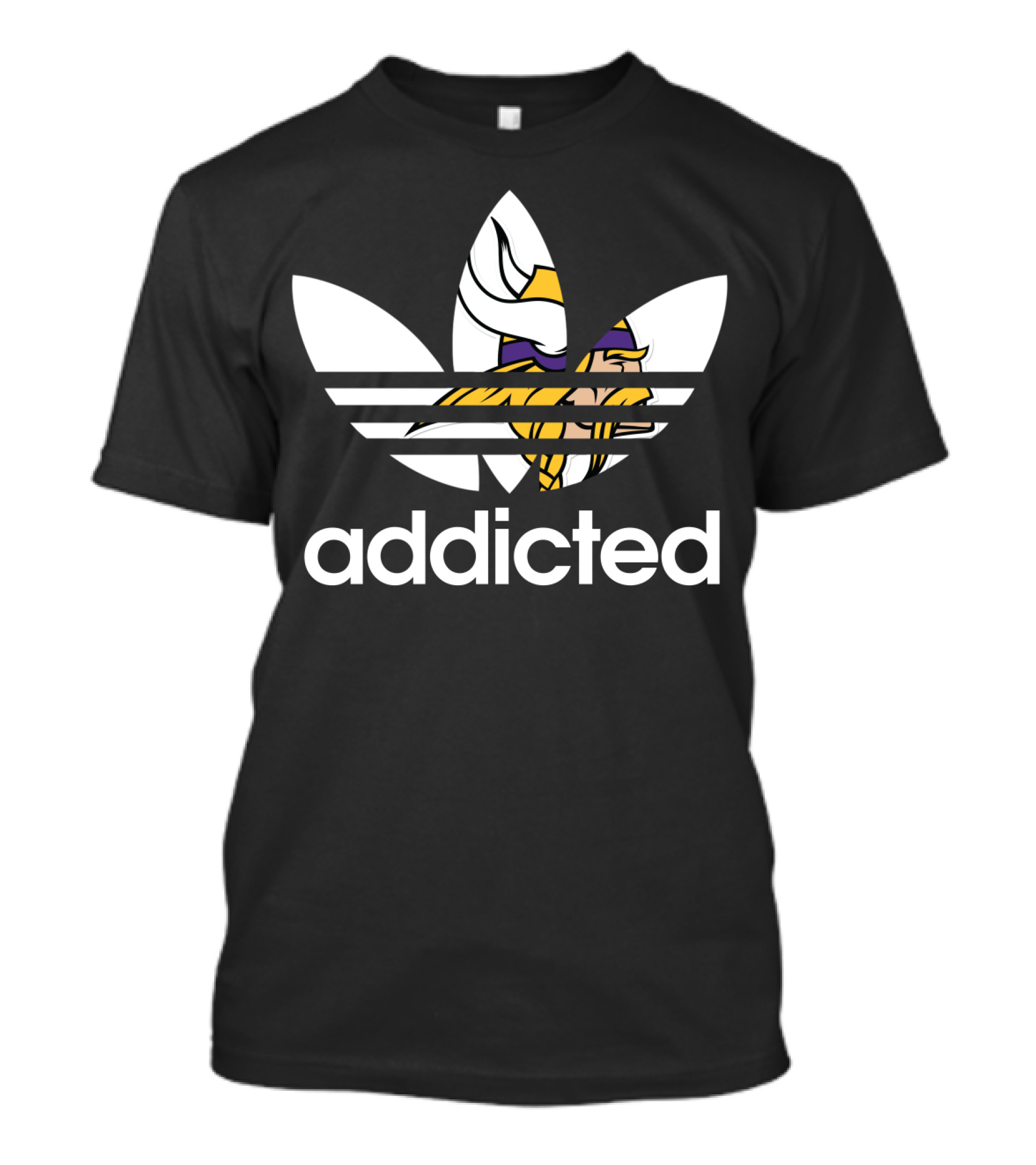 Minnesota Vikings Addicted Nfl Logo Fan Tribute T-Shirt