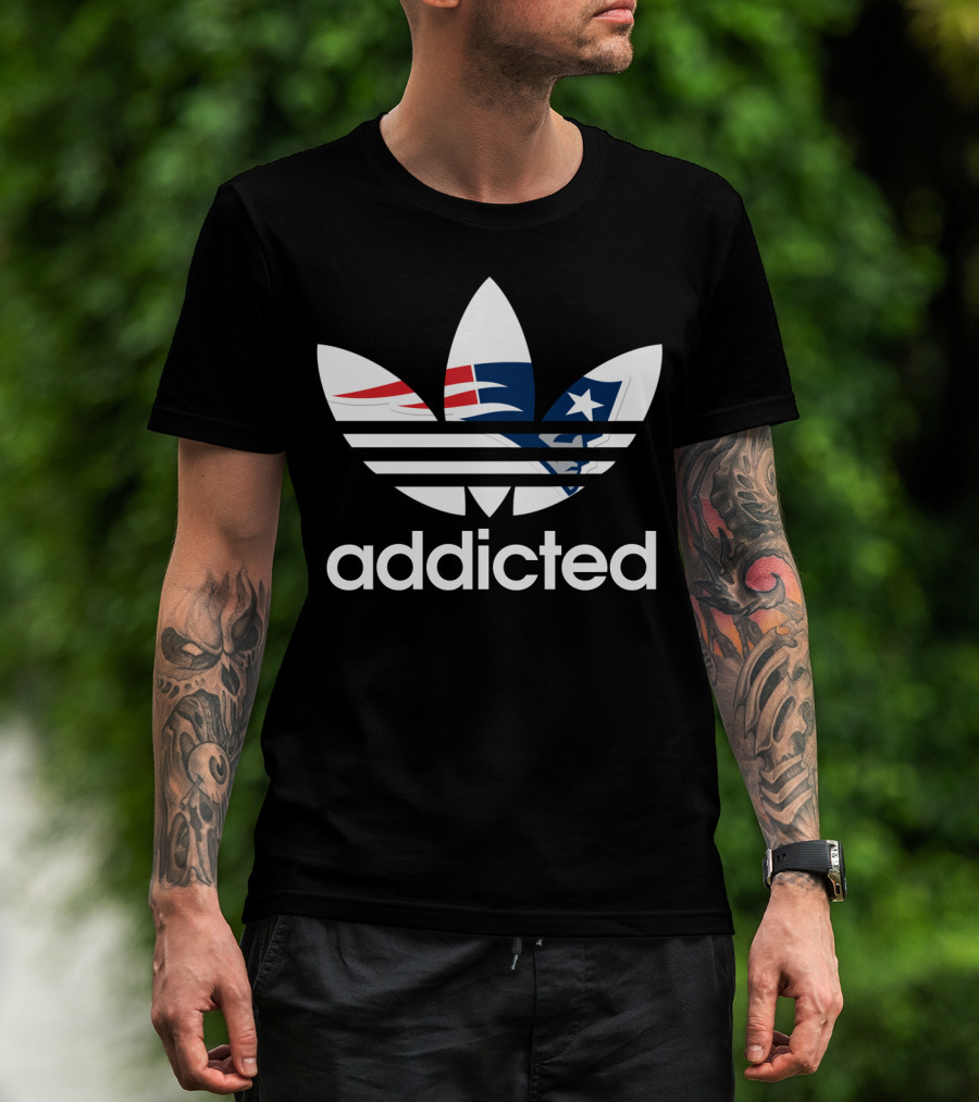 New England Patriots Addicted Nfl Logo Mashup T-Shirt